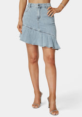 Asymmetric Denim Skirt