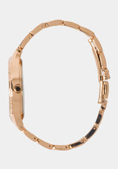 Rose Dial Crystal Bezel Watch