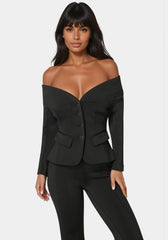 Tailored Off Shoulder Blazer