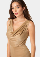 Ceycrepe Satin Cowl Jumpsuit