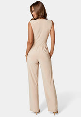 Jersey Wrap Tie Jumpsuit
