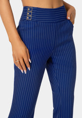 Mid Rise Stripe Mini Bootcut Leg Pant