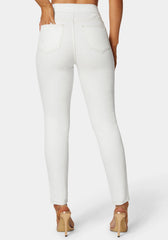 Natural Waist Tab Detail Skinny Jeans