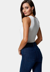 Bebe Logo V-Neck Rib Tank Top