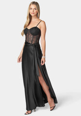 Lace And Satin Bustier Gown