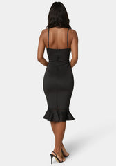 Lace Trim Flounce Dress