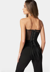 Sheer Lace Up Corset