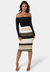 Off Shoulder Stripe Dress