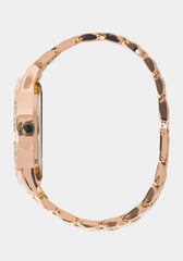 Silver Dial Crystal Bezel Watch