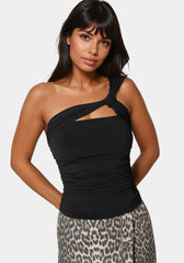 One Shoulder Knit Top