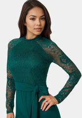 Lace Bodice Straight Leg Jumpsuit