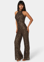 Sequins Halter Jumpsuit