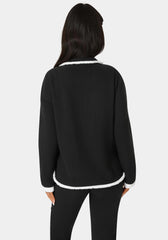 Polar Fleece Jacket With Teddy Fur Trim