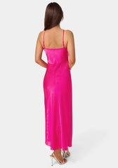 Halter Neck Satin Gown