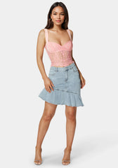 Asymmetric Denim Skirt