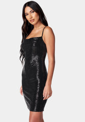 Cowl Sequin Mini Dress