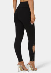 High Waist Rhinestone Legging