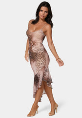 Cascade High Low Mesh Dress