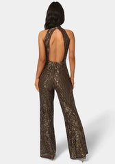 Sequins Halter Jumpsuit