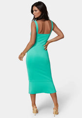 Scuba Bustier Ruffle Wrap Dress