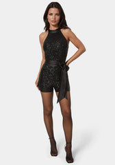 Sequin Halter Romper