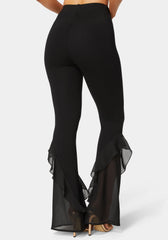 High Waist Flared Leg Knit Pant