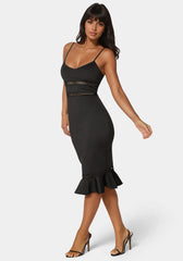 Lace Trim Flounce Dress