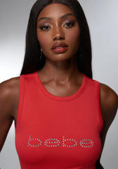 Rhinestone Logo Cropped Tank