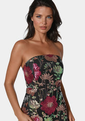 Strapless Sequin Midi Dress
