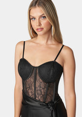 Lace And Satin Bustier Gown