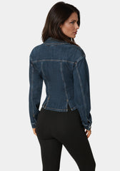 Fitted Corset Lace Up Denim Jacket