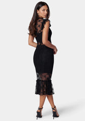 Illusion Lace Midi Dress