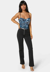 High Waisted Mini Flared Pant