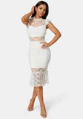 Illusion Lace Midi Dress