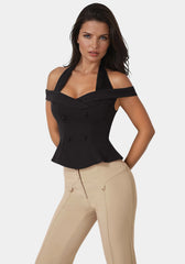 Off Shoulder Halter Top