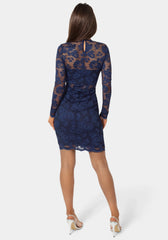 Long Sleeve Illusion Mini Dress