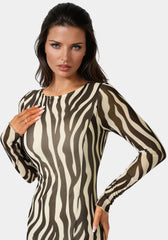 Long Sleeve Powermesh Dress
