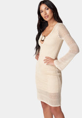 Long Sleeve Crochet Resort Dress