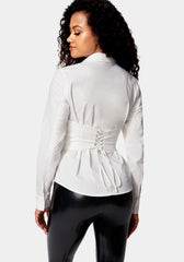 Poplin Bustier Illusion Blouse