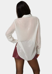 Sequin Long Sleeve Blouse