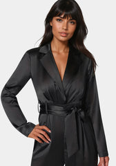 Satin Blazer Jumpsuit