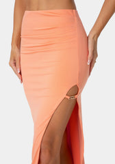 Fitted Midi Knit Skirt