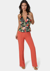High Waist Tailored Straight Leg Pant
