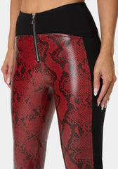 High Waist Snake Skin Mini Flare Pant
