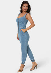 Corset Jogger Denim Jumpsuit