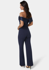 Off Shoulder Straight Leg Jumpsuit