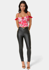 Natural Waist Coated Skinny Leg Jeans