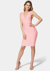 Plunge Neck Bandage Dress
