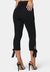 Lace Insert Bow Capri Legging