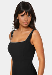 Square Neck Maxi Dress with Rhinestone